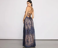 Emersyn Floral Embroidered Pleated Ball Gown