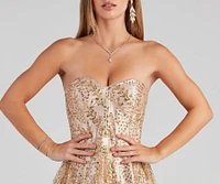 Mimi Corset Glitter Ball Gown
