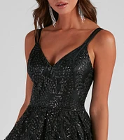 Sutton Sequin And Glitter Ball Gown