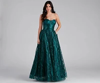 Mimi Corset Glitter Ball Gown