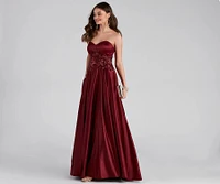 Ellie Lace-Up Sequin Ball Gown