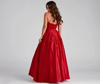 Naomi One-Shoulder Satin Ball Gown