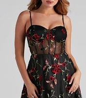 Katherine Floral Detailed Ball Gown