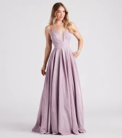 Alaya Woven Glitter A-Line Ball Gown