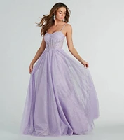 Tia Sweetheart Lace Applique A-Line Ball Gown