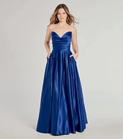 Ruth Strapless Sweetheart A-Line Satin Ball Gown