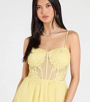 Tia Sweetheart Lace Applique A-Line Ball Gown