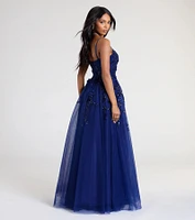 Lula A-Line Sequin Floral Tulle Ball Gown