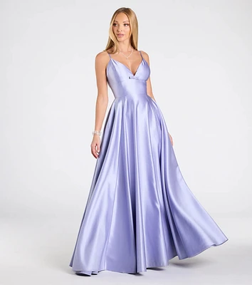 Daniela Satin A-Line Ball Gown