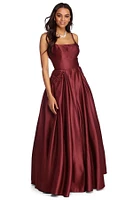 Cindy Embellished Satin Ball Gown