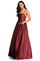 Cindy Embellished Satin Ball Gown