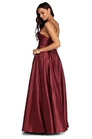 Cindy Embellished Satin Ball Gown