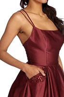 Cindy Embellished Satin Ball Gown