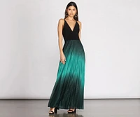 Mishka Pleated Ombre Formal Dress