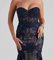 Julianna Strapless Lace Formal Dress