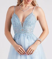 Isabelle Rhinestone Embroidered A-Line Formal Dress