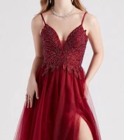 Isabelle Rhinestone Embroidered A-Line Formal Dress