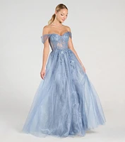 Yarelis Corset A-Line Glitter Tulle Ball Gown