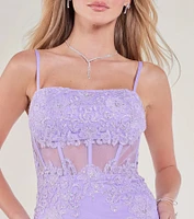Lille Lace-Up Corset Rhinestone Mermaid Gown