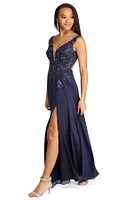 Amina Formal High Slit Chiffon Dress