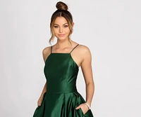 Harper Formal Satin Ball Gown