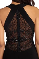 Iya Beaded High Slit Dress