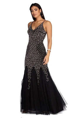 Colette Formal Beaded Sleeveless Dress
