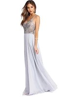 Riley Formal Beaded Chiffon Dress