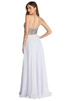Riley Formal Beaded Chiffon Dress