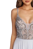 Riley Formal Beaded Chiffon Dress