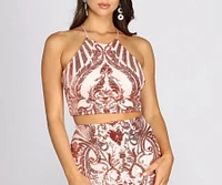 Alissa Formal Two Piece Sequin Dress