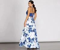 Alma Two Piece Satin & Crepe Dress