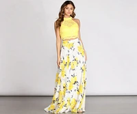 Katia Two Piece Lace & Chiffon Dress
