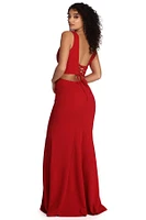 Roxanna Formal Lattice Two Piece Dress