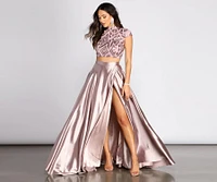 Persephone Formal Satin And Sequin Two-Piece Dress