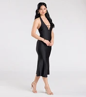 Radiantly Flawless Halter Mermaid Midi Dress