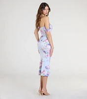 Special Something Off-The-Shoulder Floral Midi Dress