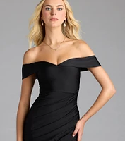 Classic Allure Off-The-Shoulder Midi Dress