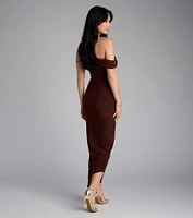 Can't Deny It One-Shoulder Bodycon Midi Dress