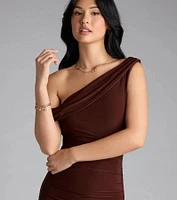 Can't Deny It One-Shoulder Bodycon Midi Dress