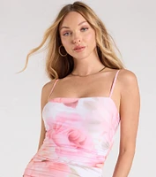 Charmed Sass Floral Bodycon Slit Maxi Dress