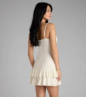 Adorable Vibe Ruffle Lace Mini Dress