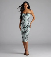 Match Made Floral Bodycon Midi Dress