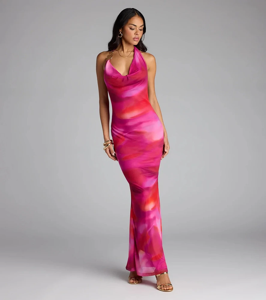 Turn Heads Tie-Dye Open Back Maxi Dress