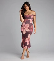 Love Bloom Floral Off-Shoulder Dress