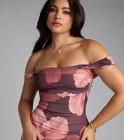Love Bloom Floral Off-Shoulder Dress