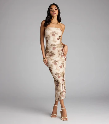 Flirt Full Bloom Floral Midi Dress