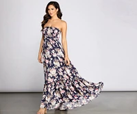 Getaway Girl Floral Smocked Tube Maxi Dress