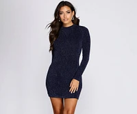 Diamond Lady Mock Neck Mini Dress
