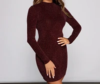 Diamond Lady Mock Neck Mini Dress